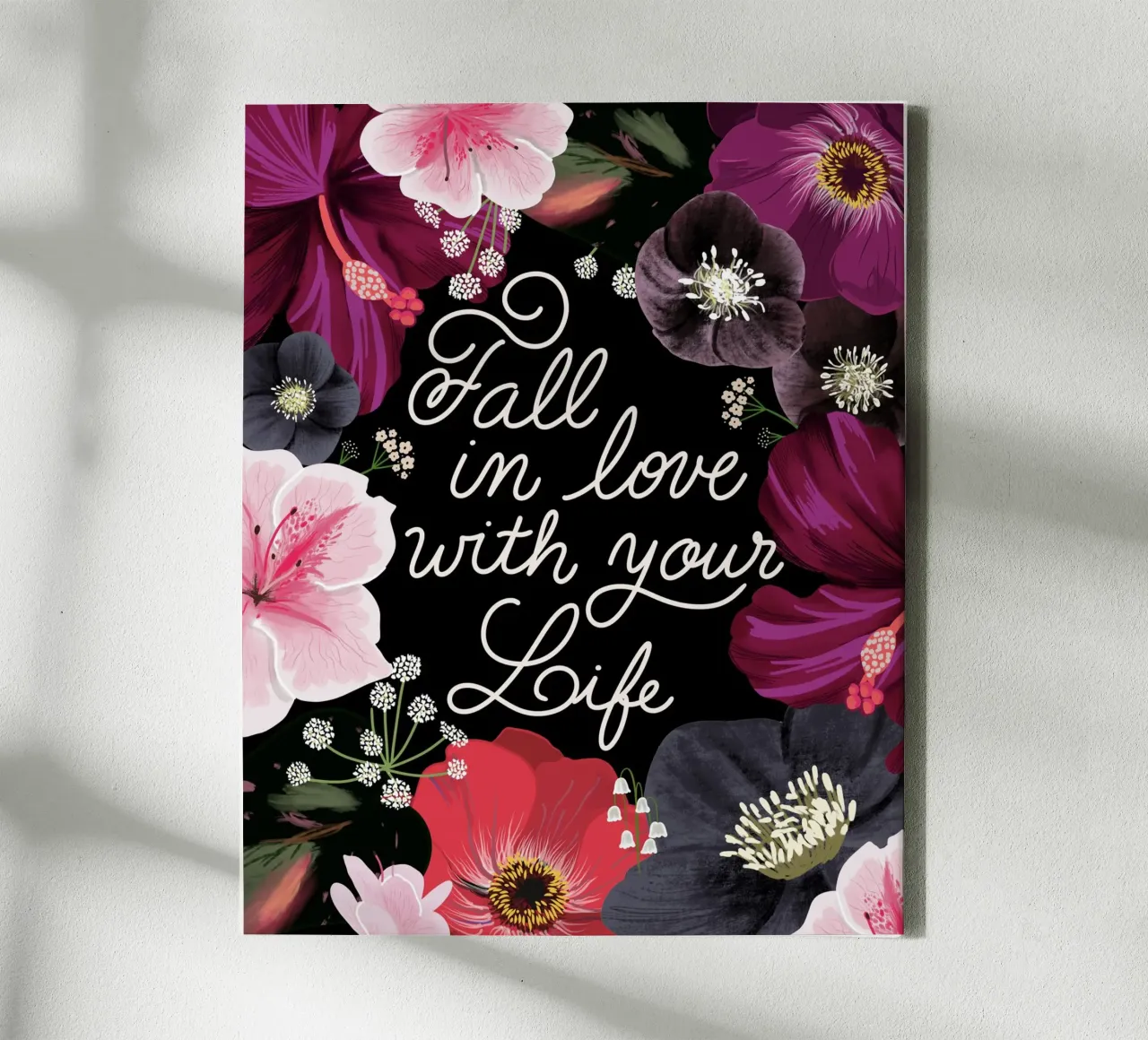 Fall in love with your life canvas by anisillustration