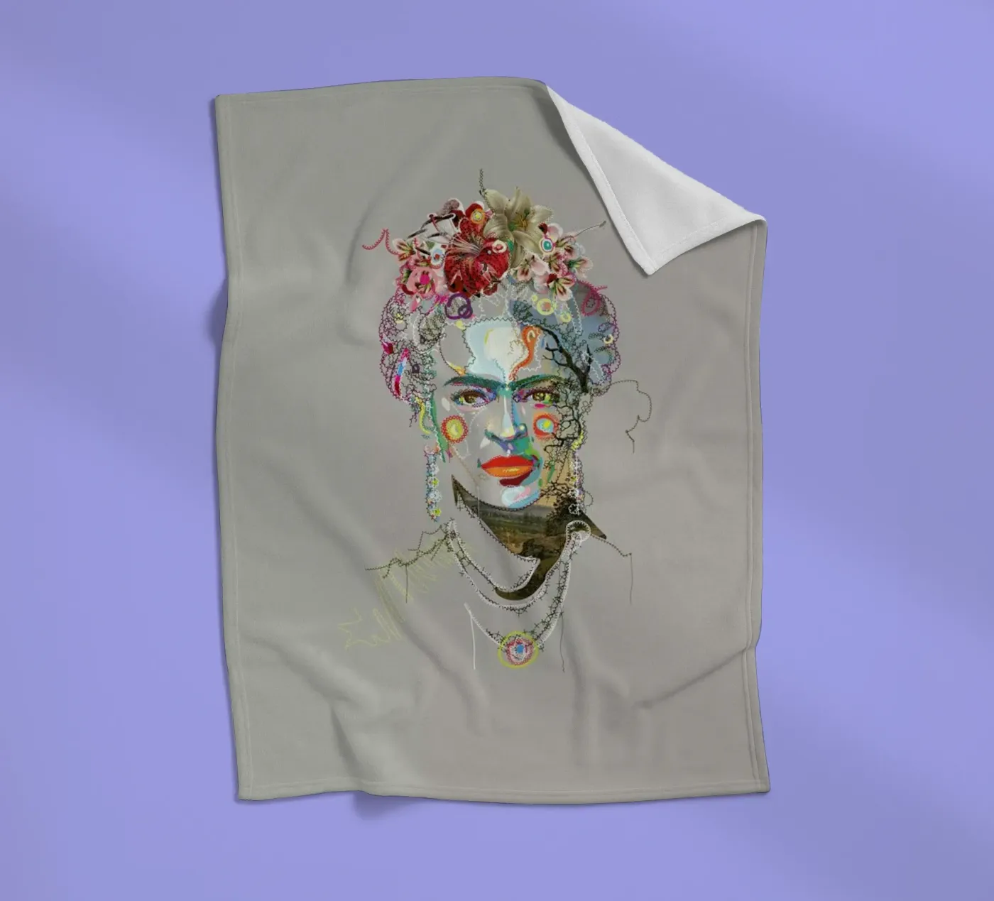 Frida 3 Fleecedecke von Carlos Quitério