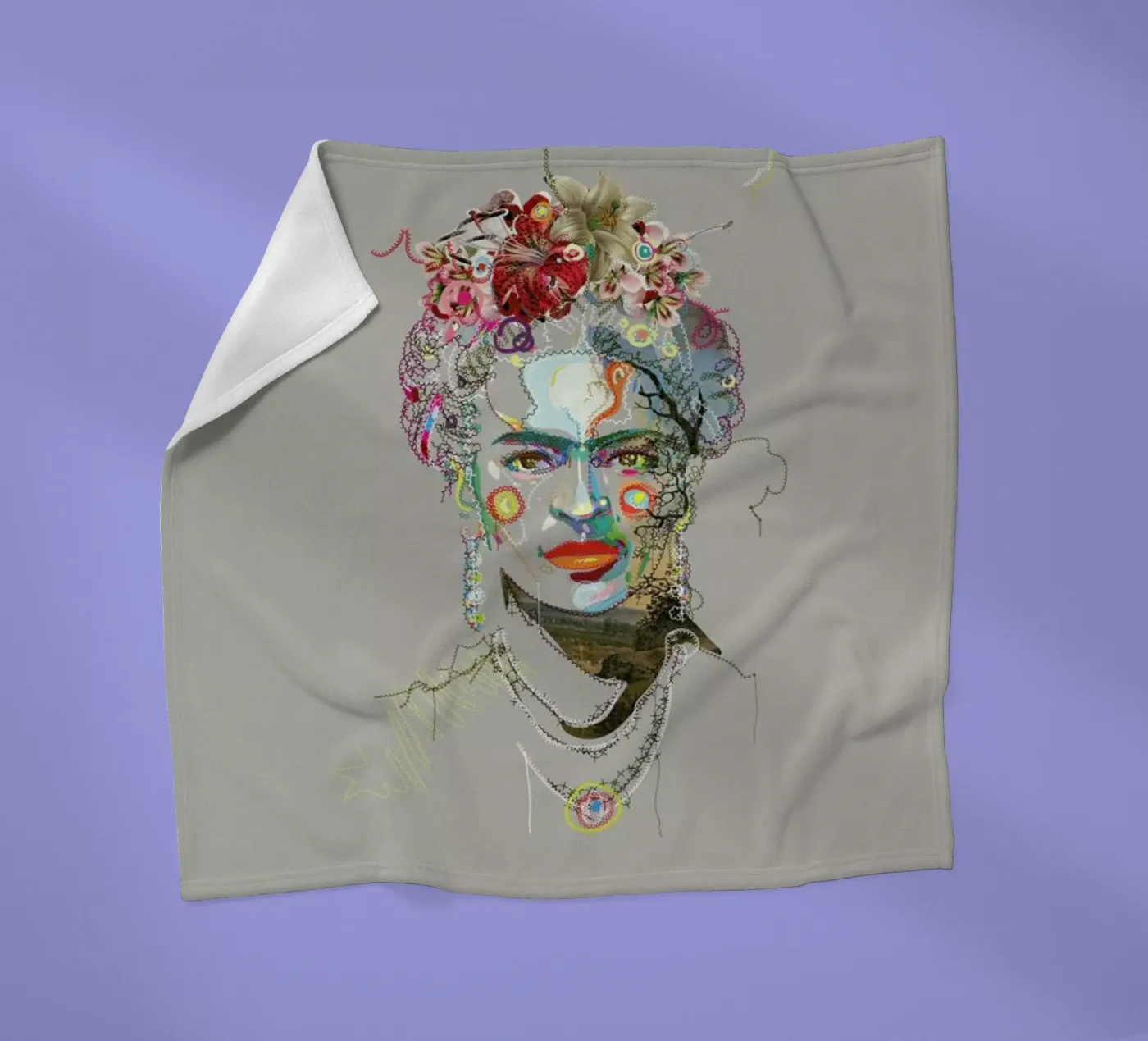 Frida 3 Fleecedecke von Carlos Quitério
