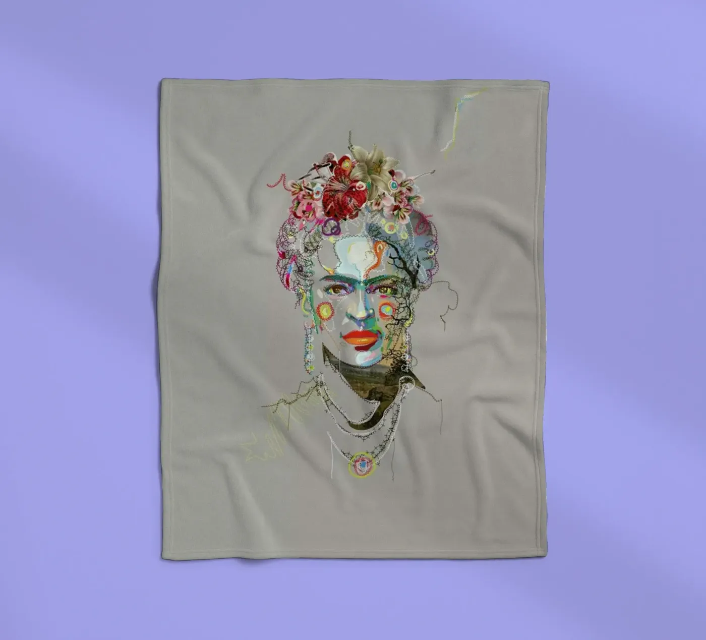 Frida 3 Fleecedecke von Carlos Quitério
