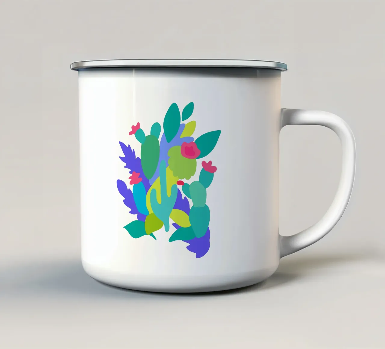 Cactus astratto tazza in smalto da Ana Paniagua Design