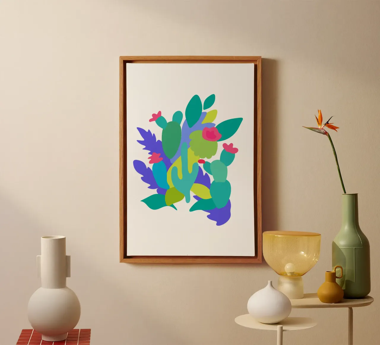Cactus Abstract canvas by Ana Paniagua Design