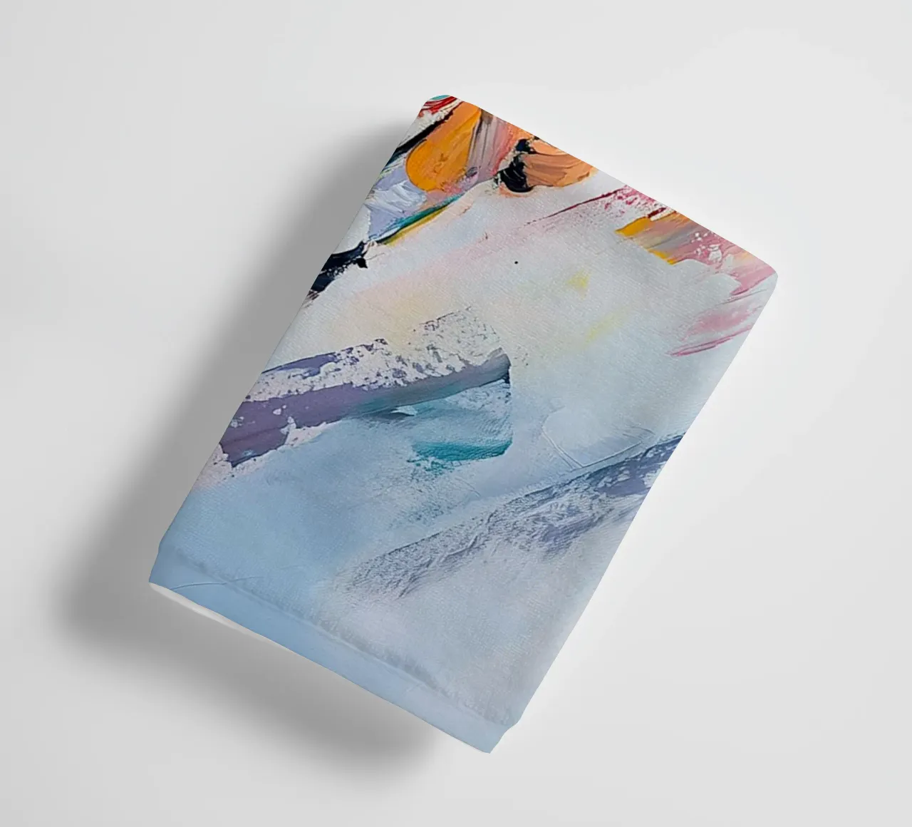 Cyclist Bicycle Movement Portrait Abstract Pastel towel by Nikis Art Studio