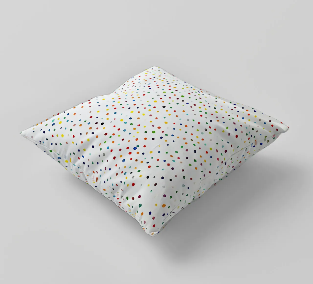 Dots White Confetti Abstract Colourful Minimalist decorative cushion by Nikis Art Studio