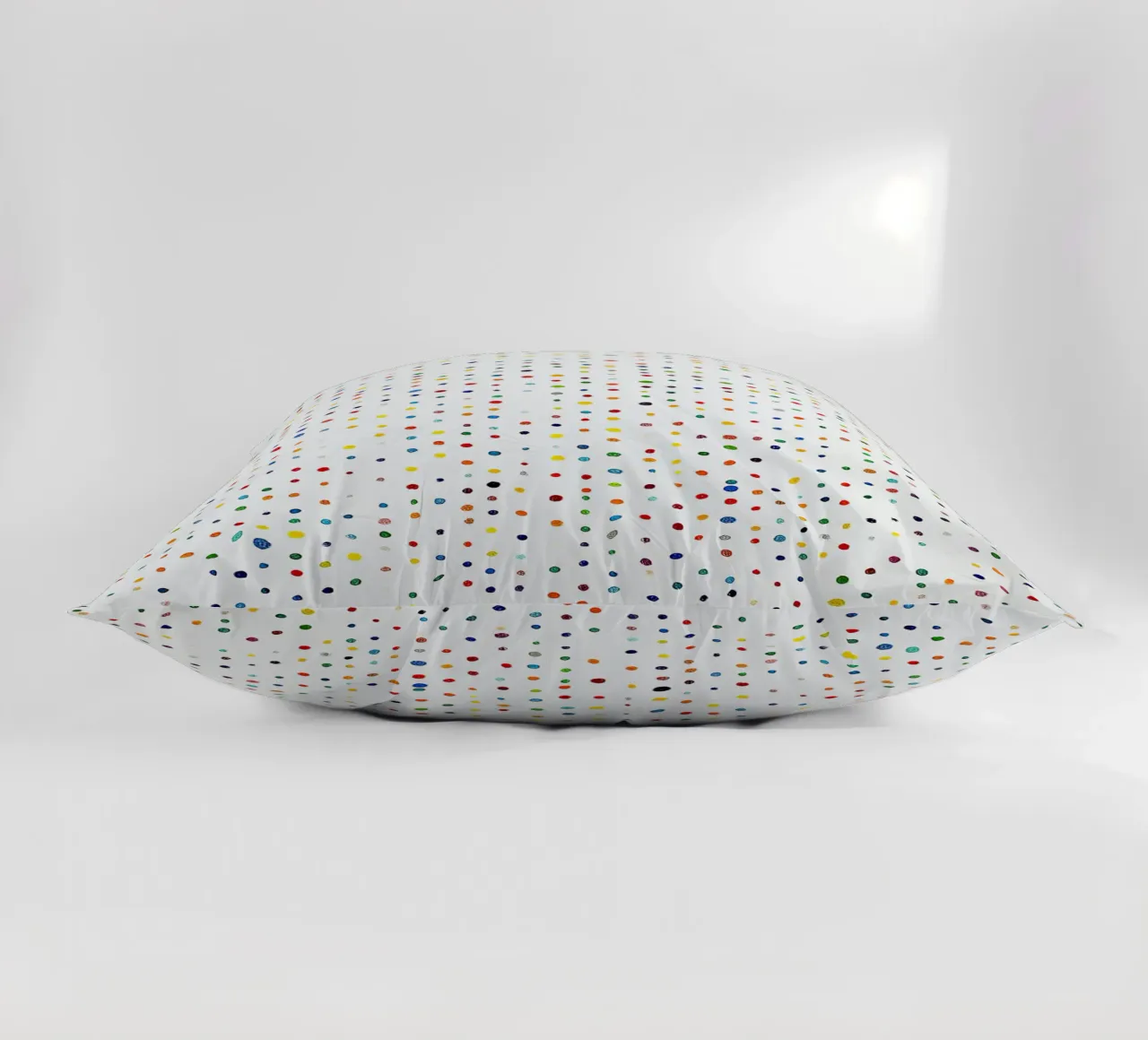Dots White Confetti Abstract Colourful Minimalist decorative cushion by Nikis Art Studio