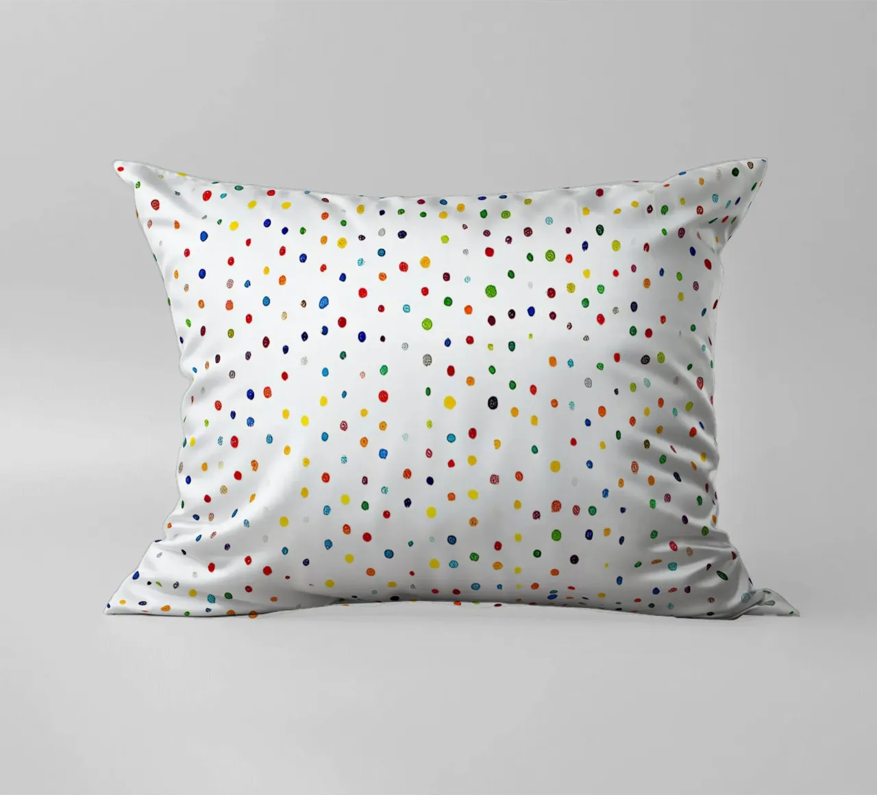 Dots White Confetti Abstract Colourful Minimalist decorative cushion by Nikis Art Studio