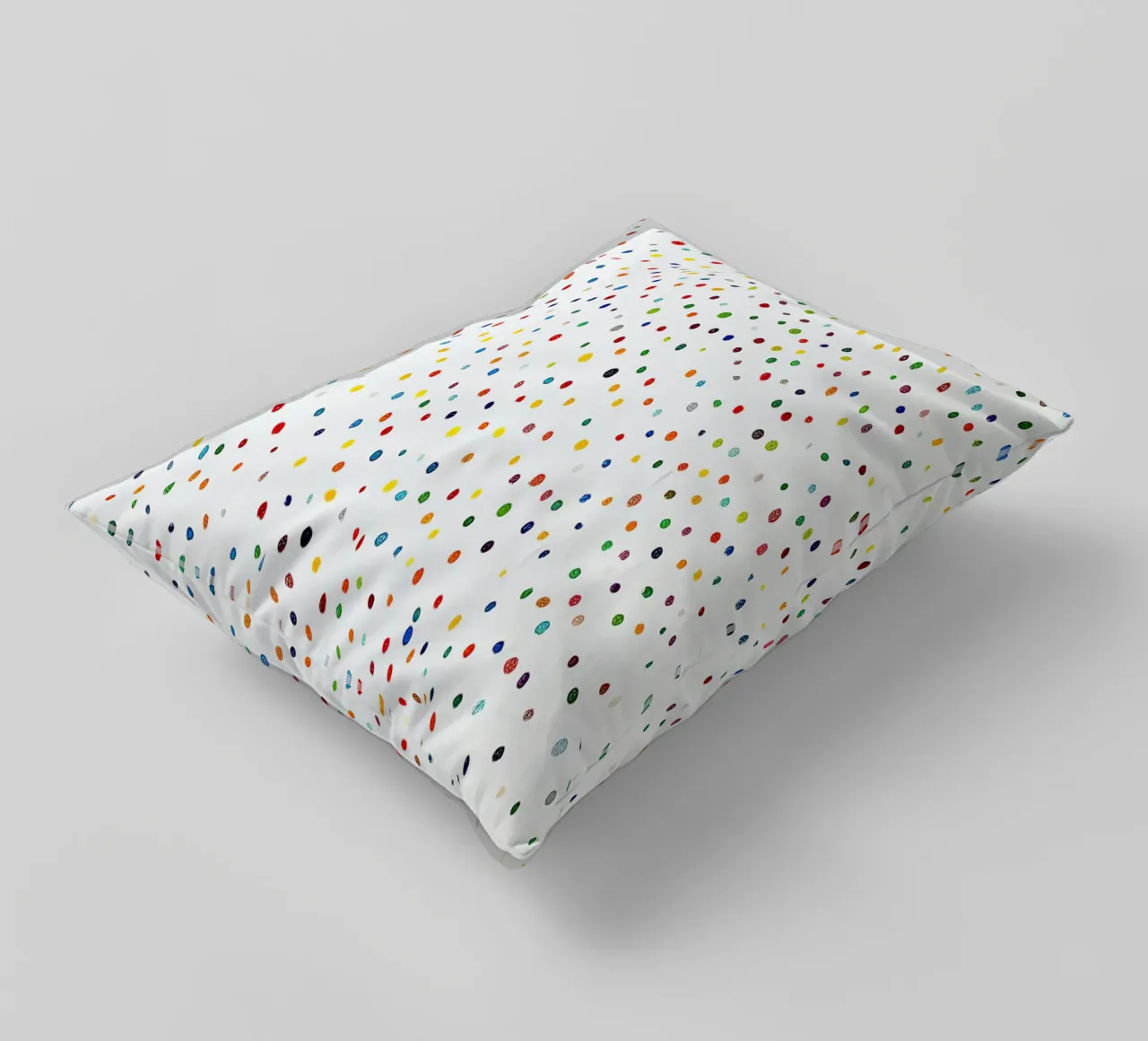 Dots White Confetti Abstract Colourful Minimalist decorative cushion by Nikis Art Studio