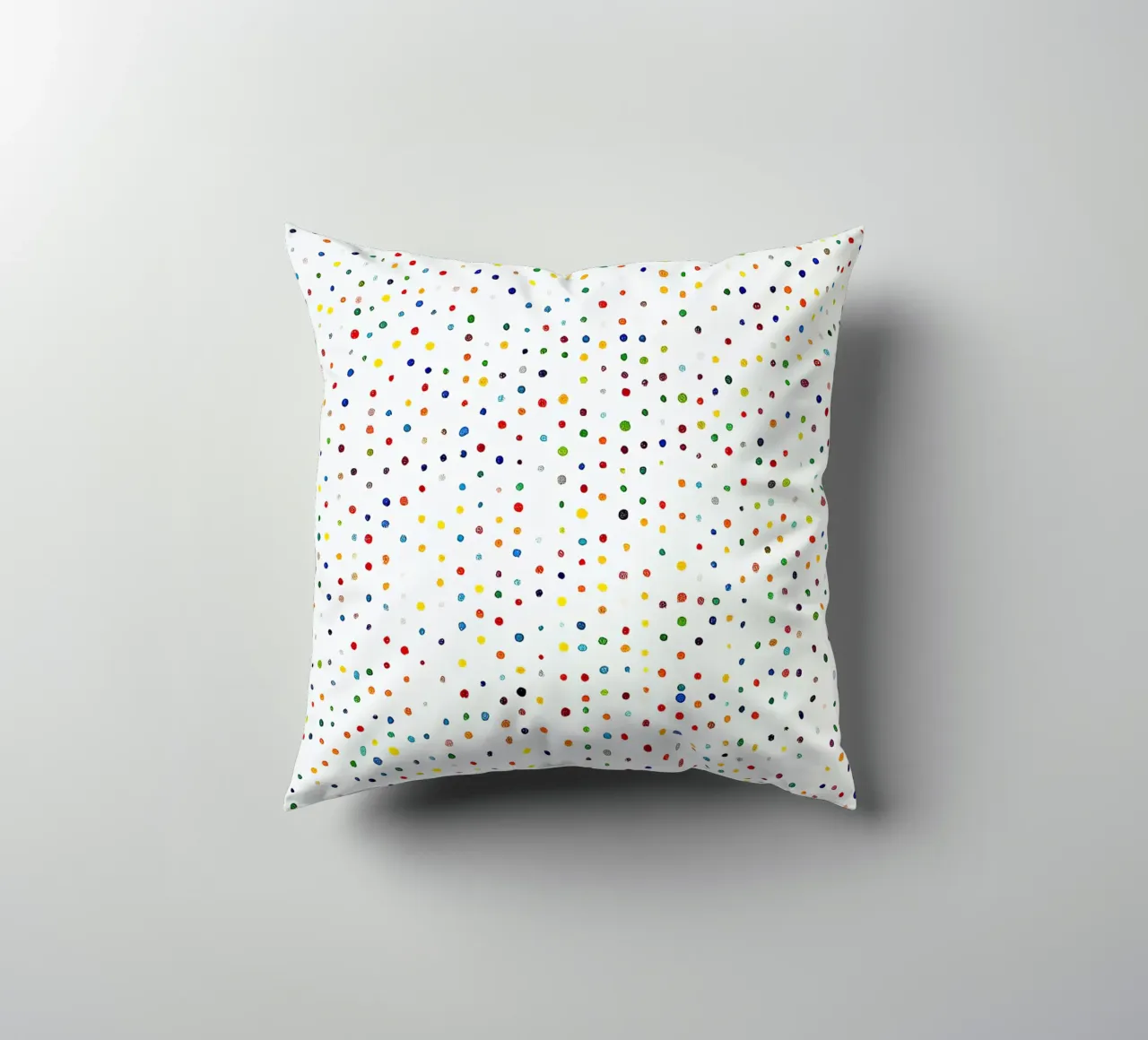 Dots White Confetti Abstract Colourful Minimalist decorative cushion by Nikis Art Studio
