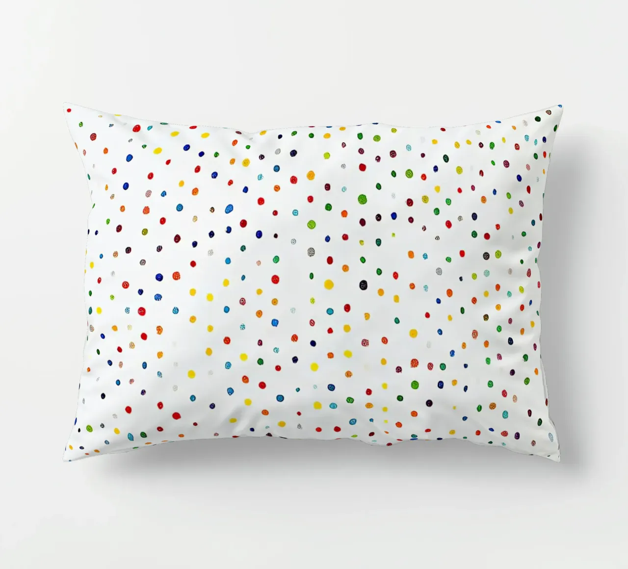 Dots White Confetti Abstract Colourful Minimalist decorative cushion by Nikis Art Studio