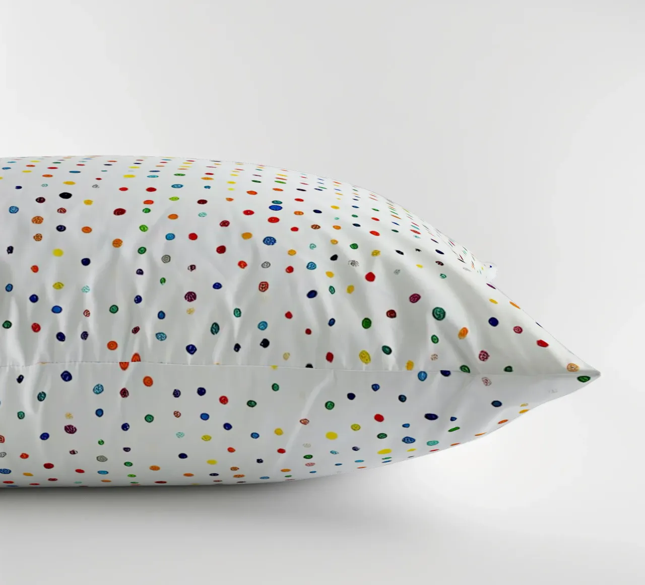 Dots White Confetti Abstract Colourful Minimalist decorative cushion by Nikis Art Studio