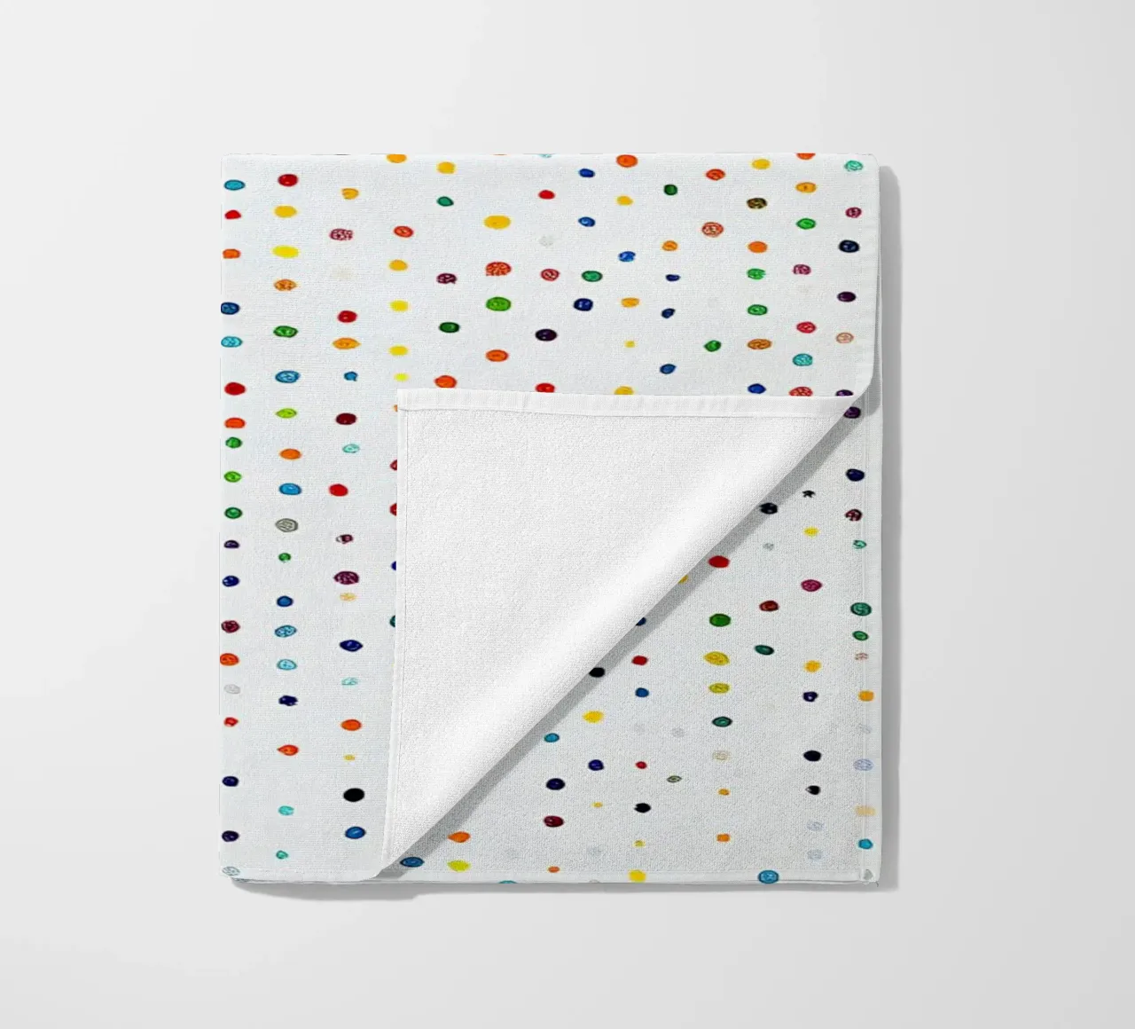 Stippen Wit Confetti Abstract Kleurrijk Minimalistisch strandhanddoek van Nikis Art Studio