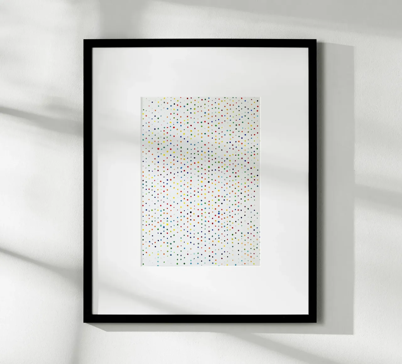 Stippen Wit Confetti Abstract Kleurrijk Minimalistisch poster met aluminium frame van Nikis Art Studio