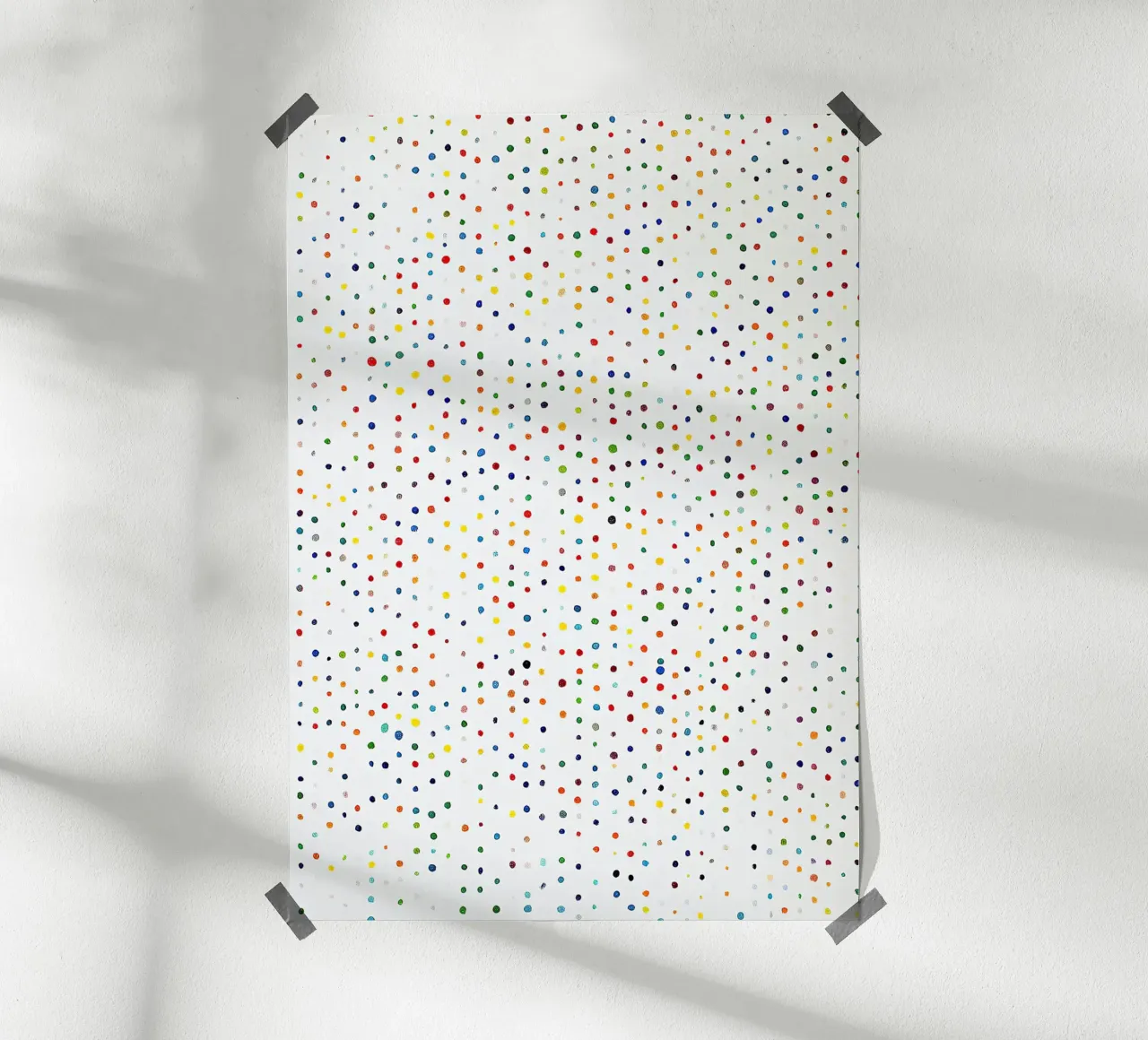 Stippen Wit Confetti Abstract Kleurrijk Minimalistisch poster met aluminium frame van Nikis Art Studio