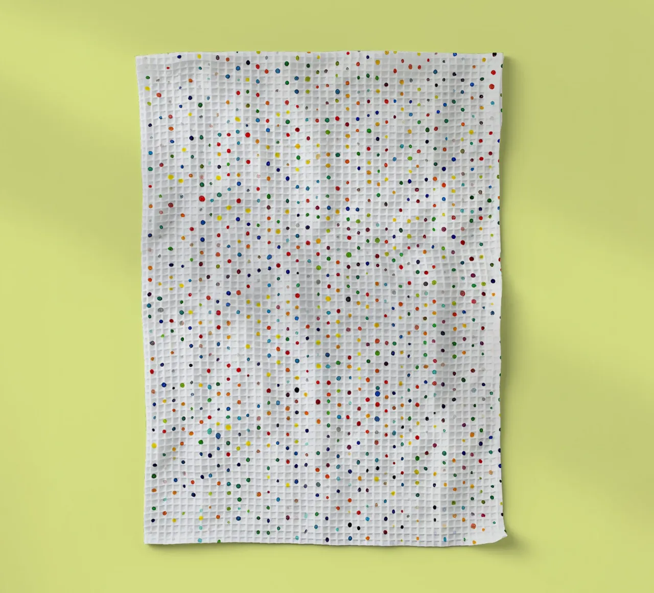 Dots White Confetti Abstract Colourful Minimalist tea towel by Nikis Art Studio