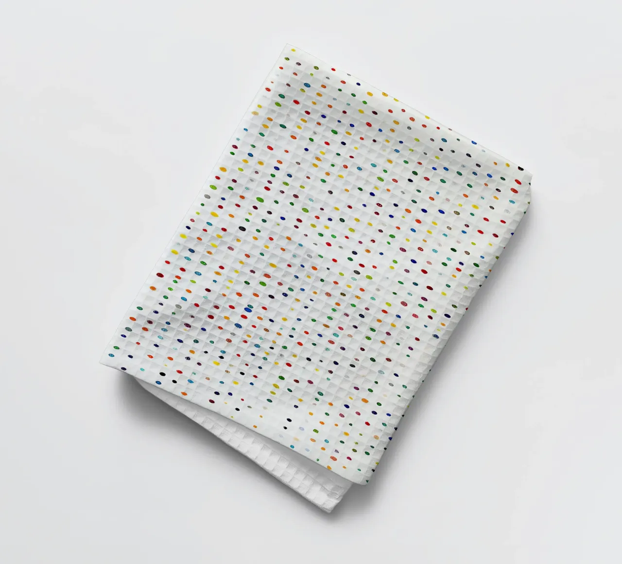 Dots White Confetti Abstract Colourful Minimalist tea towel by Nikis Art Studio