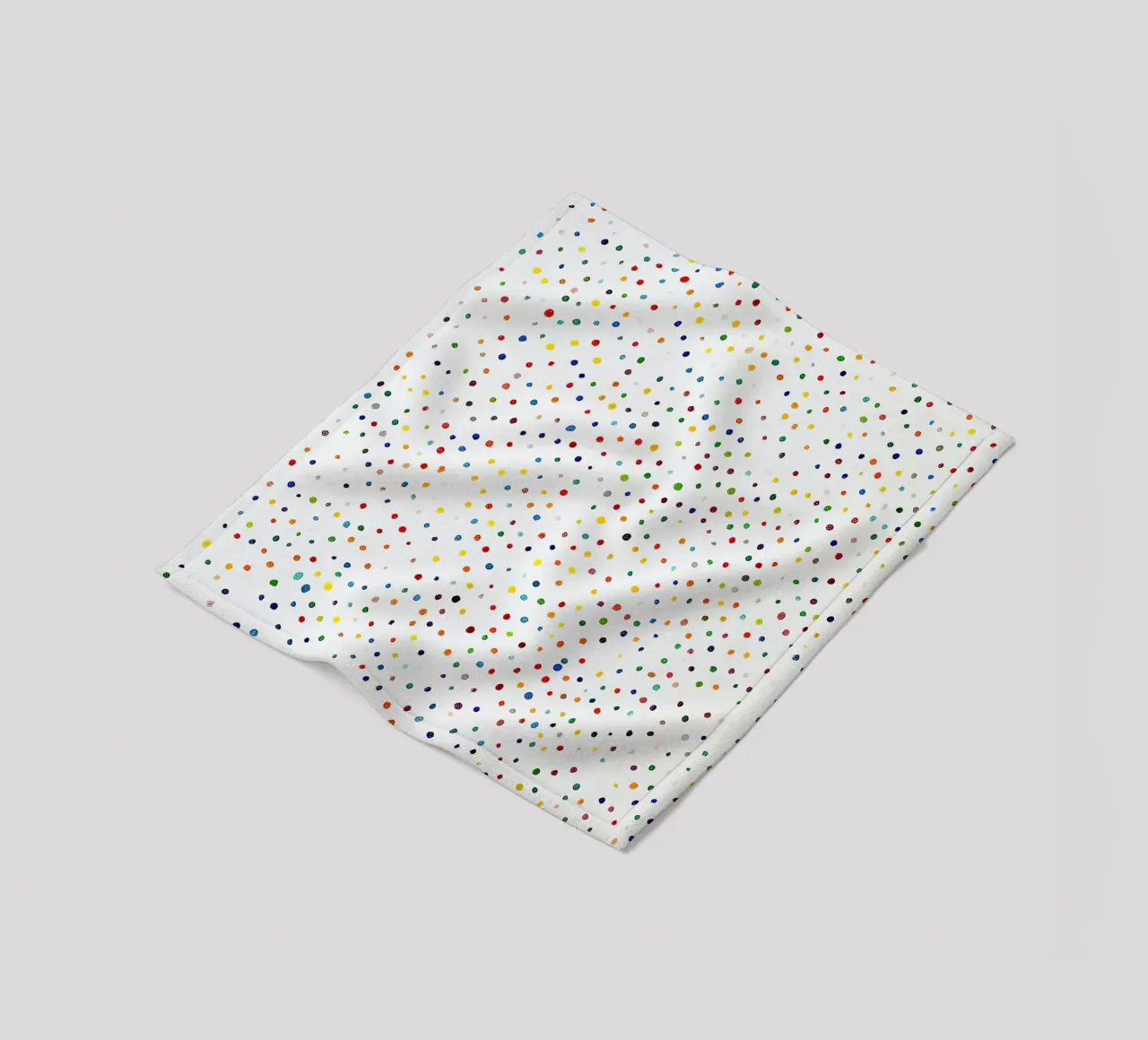 Dots White Confetti Abstract Colourful Minimalist fleece blanket by Nikis Art Studio