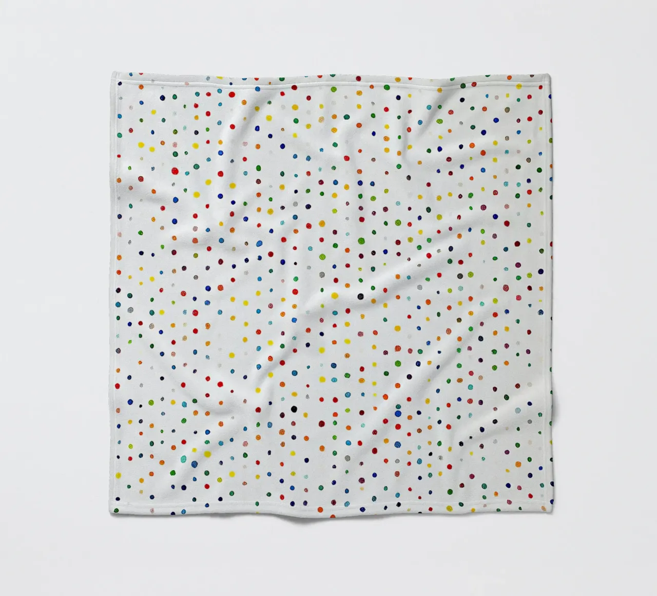Dots White Confetti Abstract Colourful Minimalist fleece blanket by Nikis Art Studio