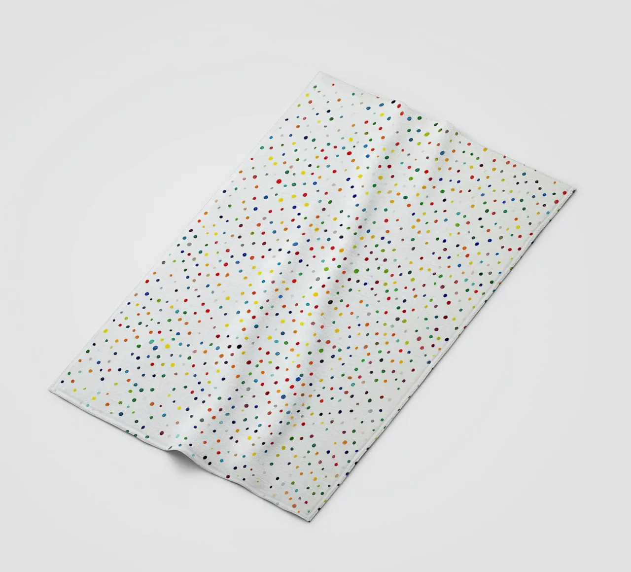 Dots White Confetti Abstract Colourful Minimalist fleece blanket by Nikis Art Studio