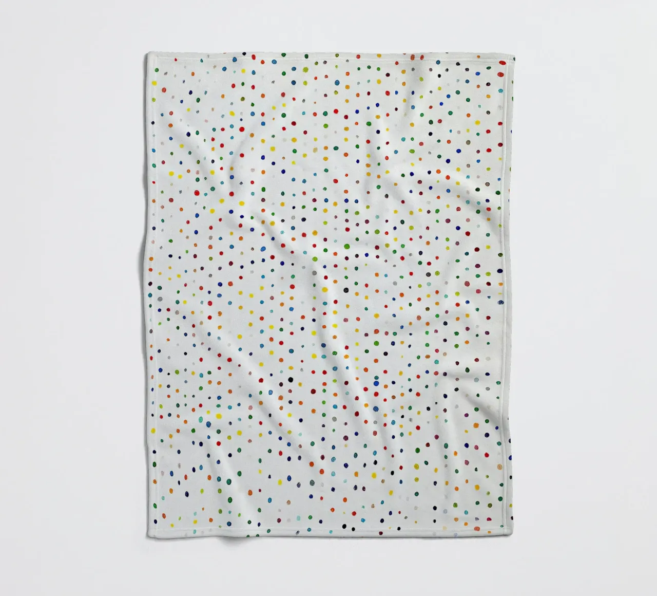 Dots White Confetti Abstract Colourful Minimalist fleece blanket by Nikis Art Studio