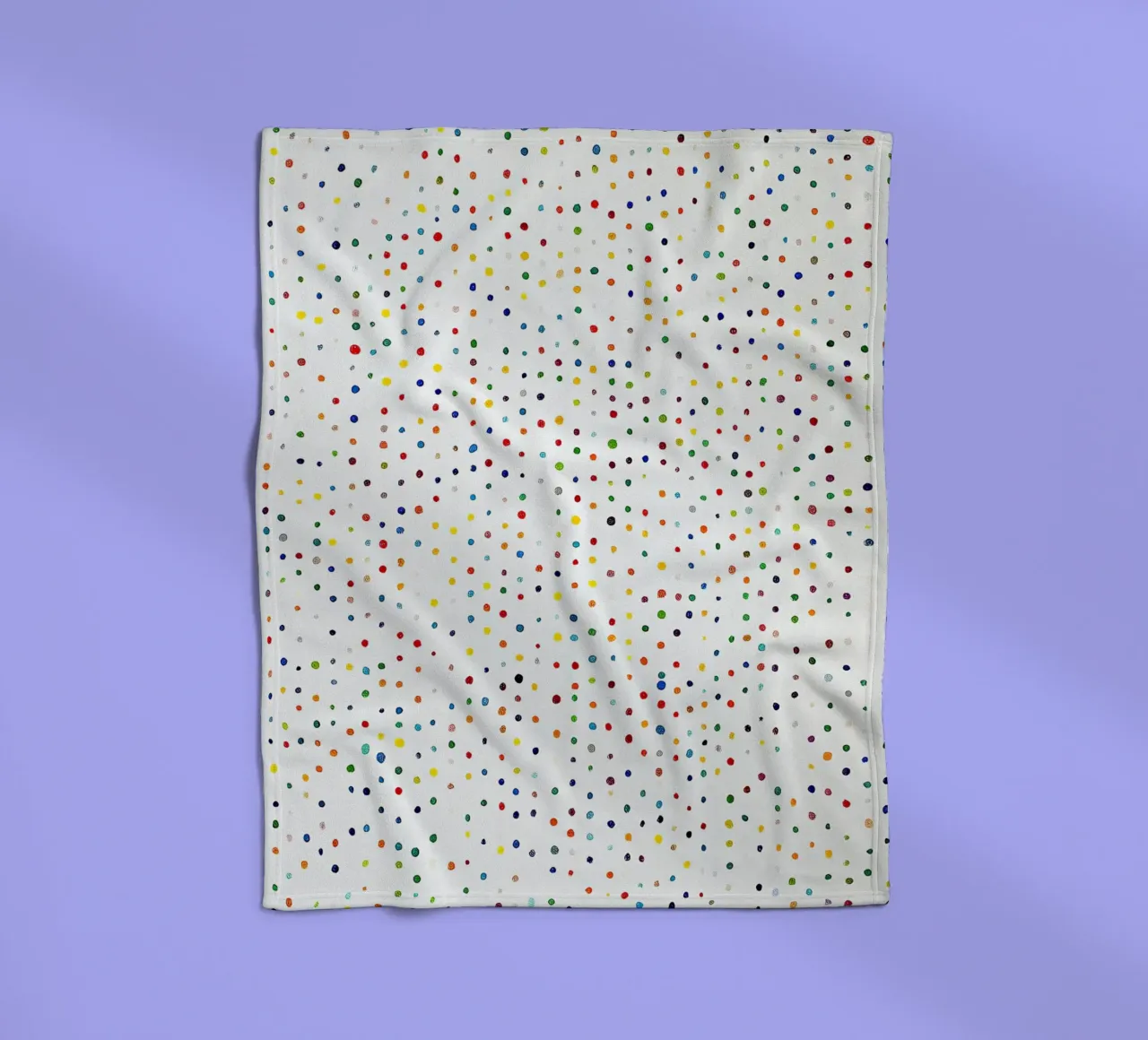 Dots White Confetti Abstract Colourful Minimalist fleece blanket by Nikis Art Studio