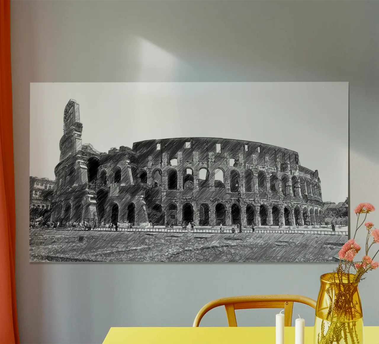 Colosseo poster con telaio in legno da Massimo Frascogna