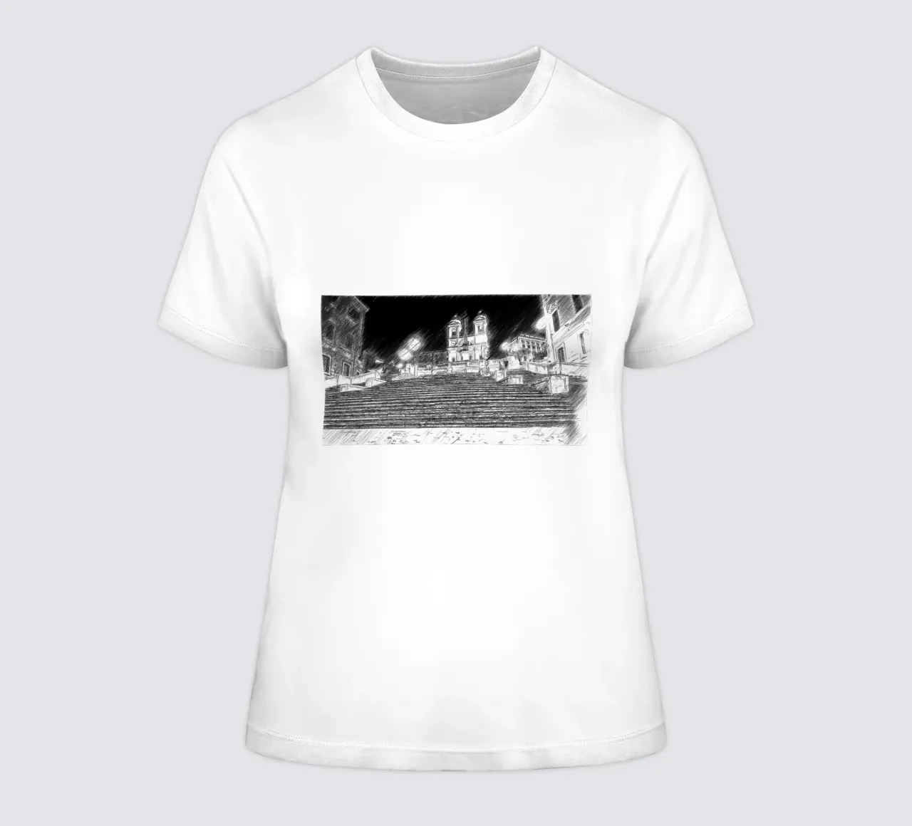 Spanish Steps women's fitted t-shirt by Massimo Frascogna