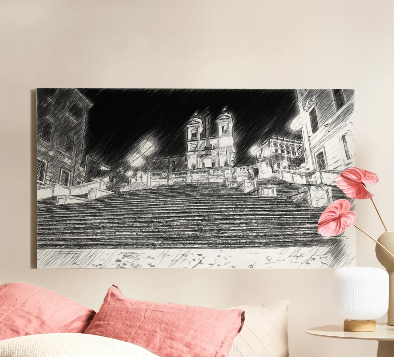 Spanish Steps canvas by Massimo Frascogna