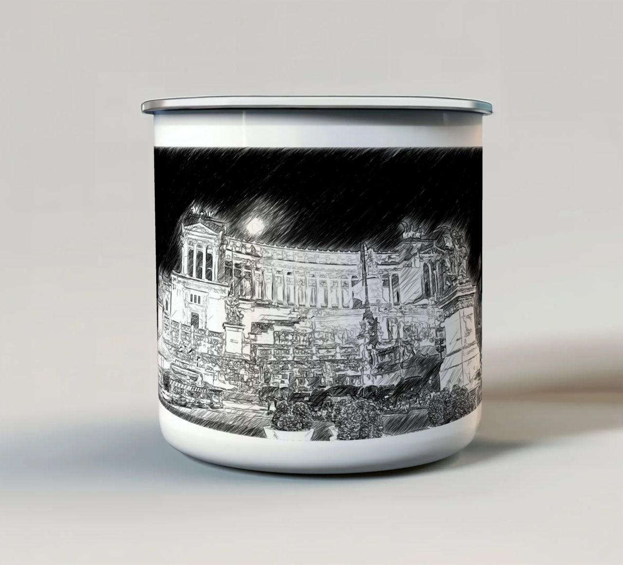 Vittoriano tazza in smalto da Massimo Frascogna