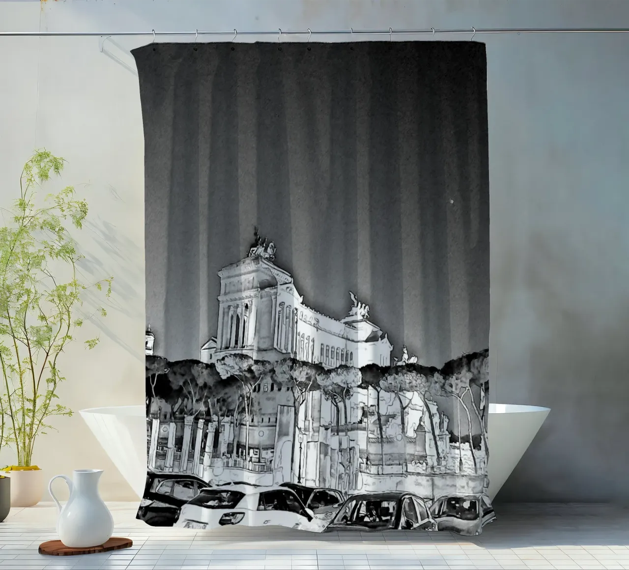 Roma shower curtain by Massimo Frascogna