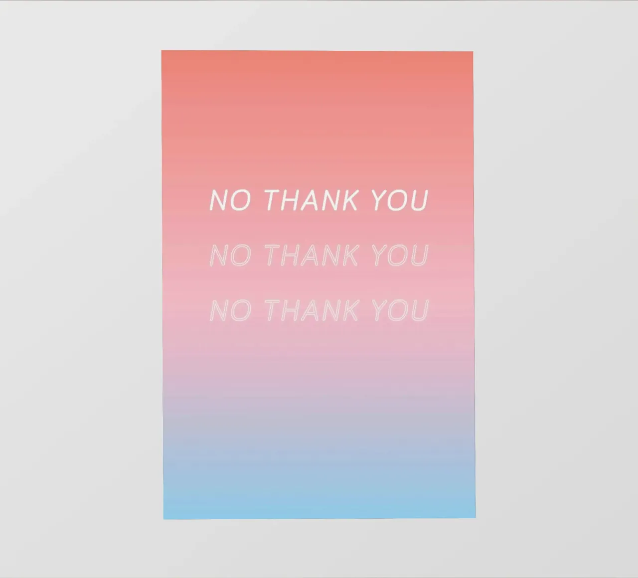 No Thank You telo in pvc da Oh Darling