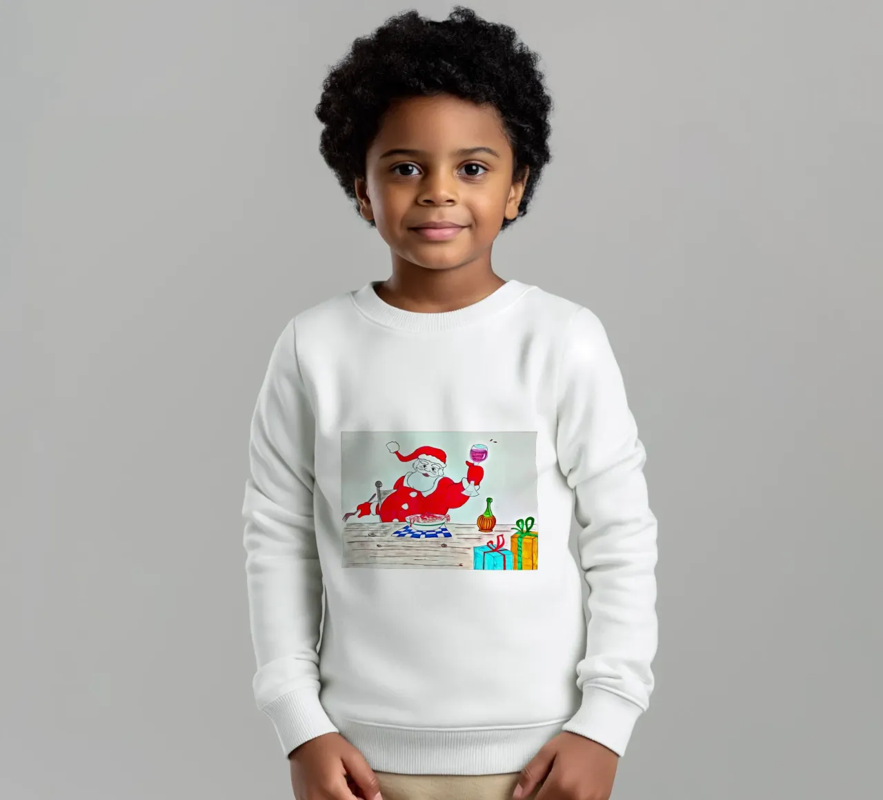 Santa Claus spaghetti kids sweatshirt by Massimo Frascogna