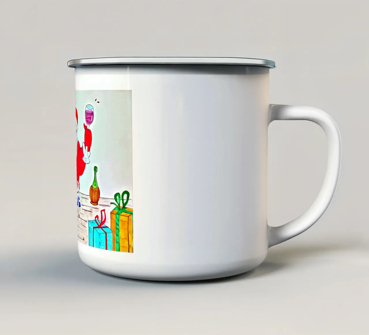 Santa Claus spaghetti tazza in smalto da Massimo Frascogna