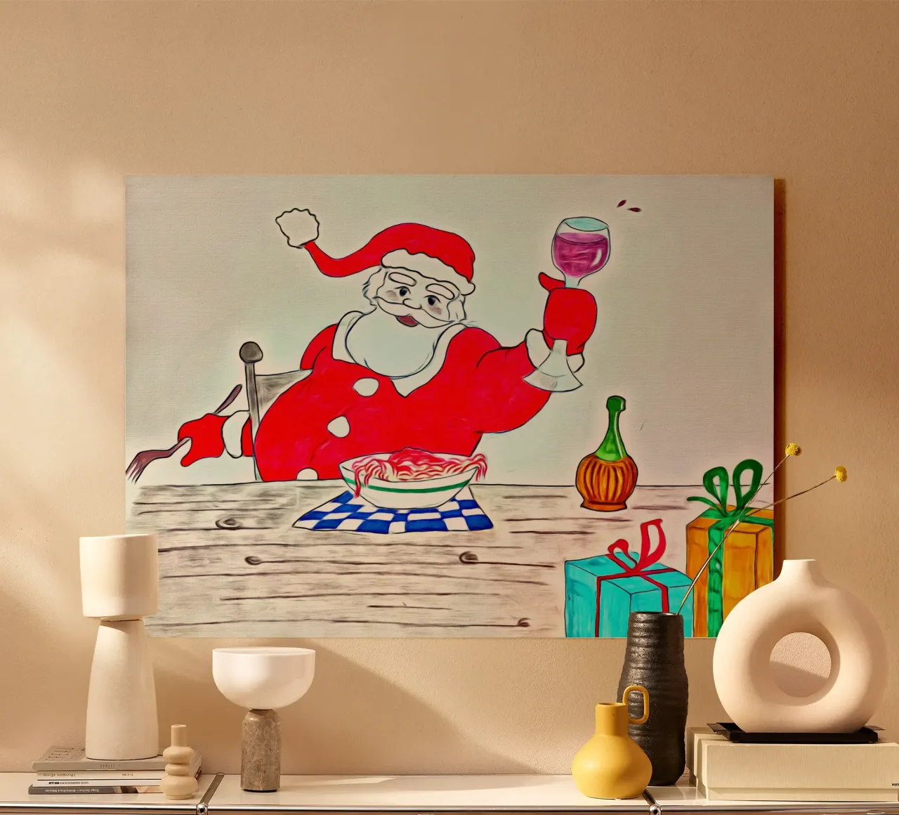 Kerstman spaghetti forex-plaat van Massimo Frascogna