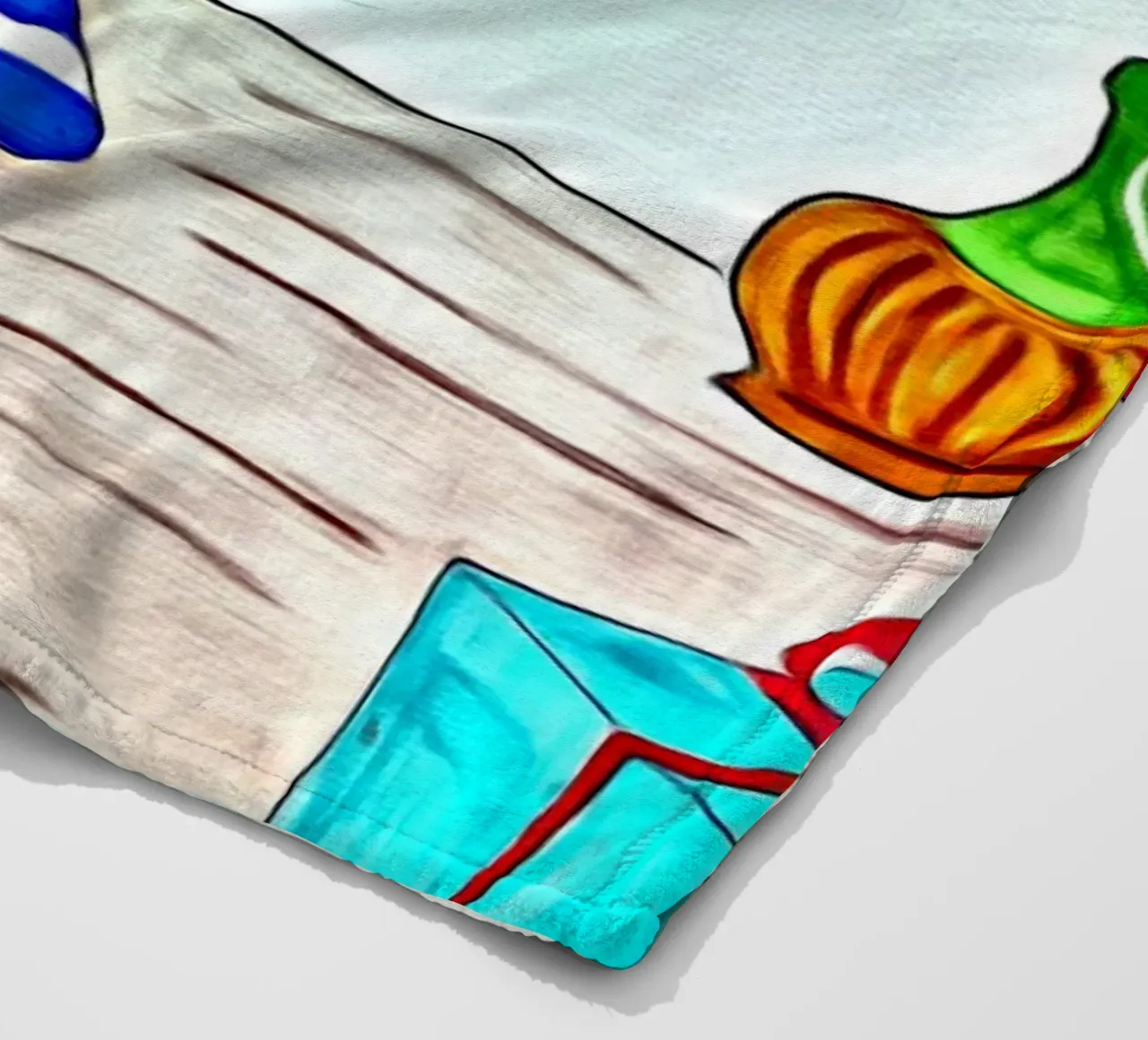 Santa Claus spaghetti fleece blanket by Massimo Frascogna