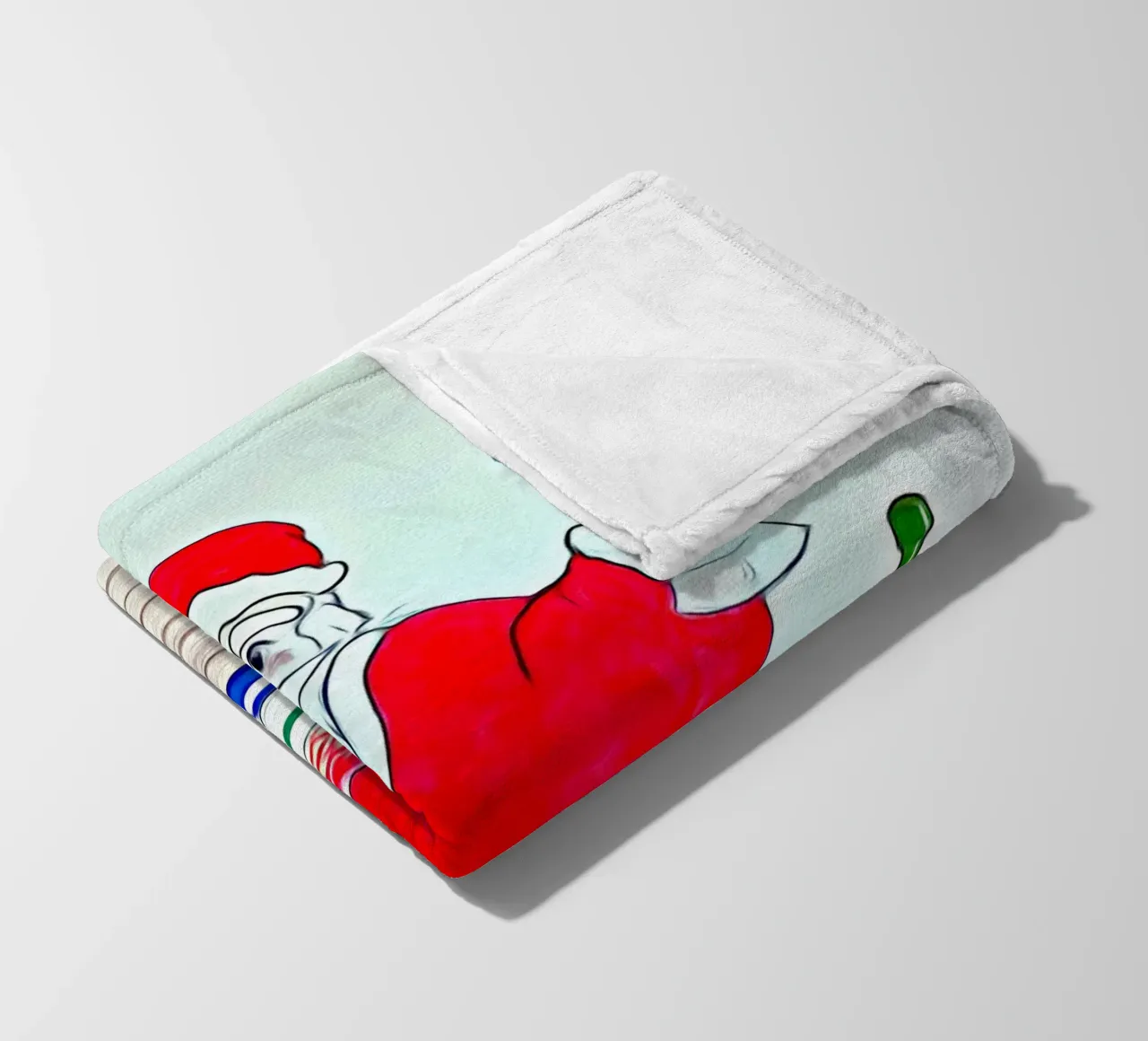 Santa Claus spaghetti fleece blanket by Massimo Frascogna
