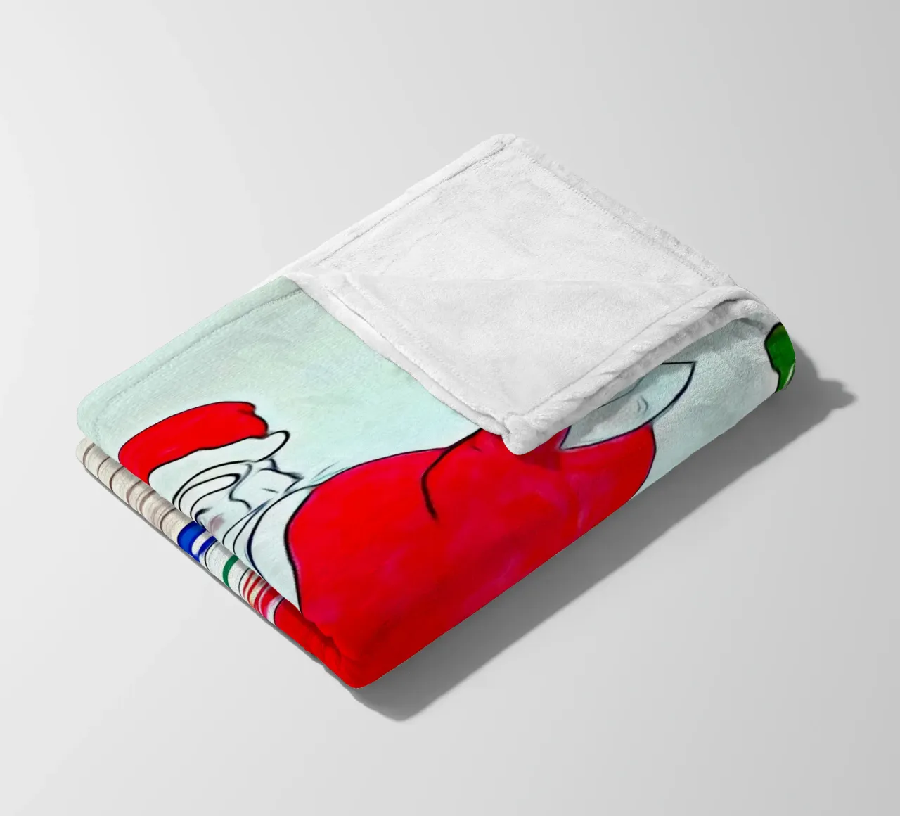 Santa Claus spaghetti fleece blanket by Massimo Frascogna