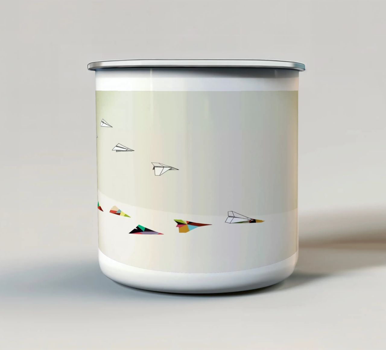 Walking Shadow - Paper Planes tazza in smalto da Jason Ratliff