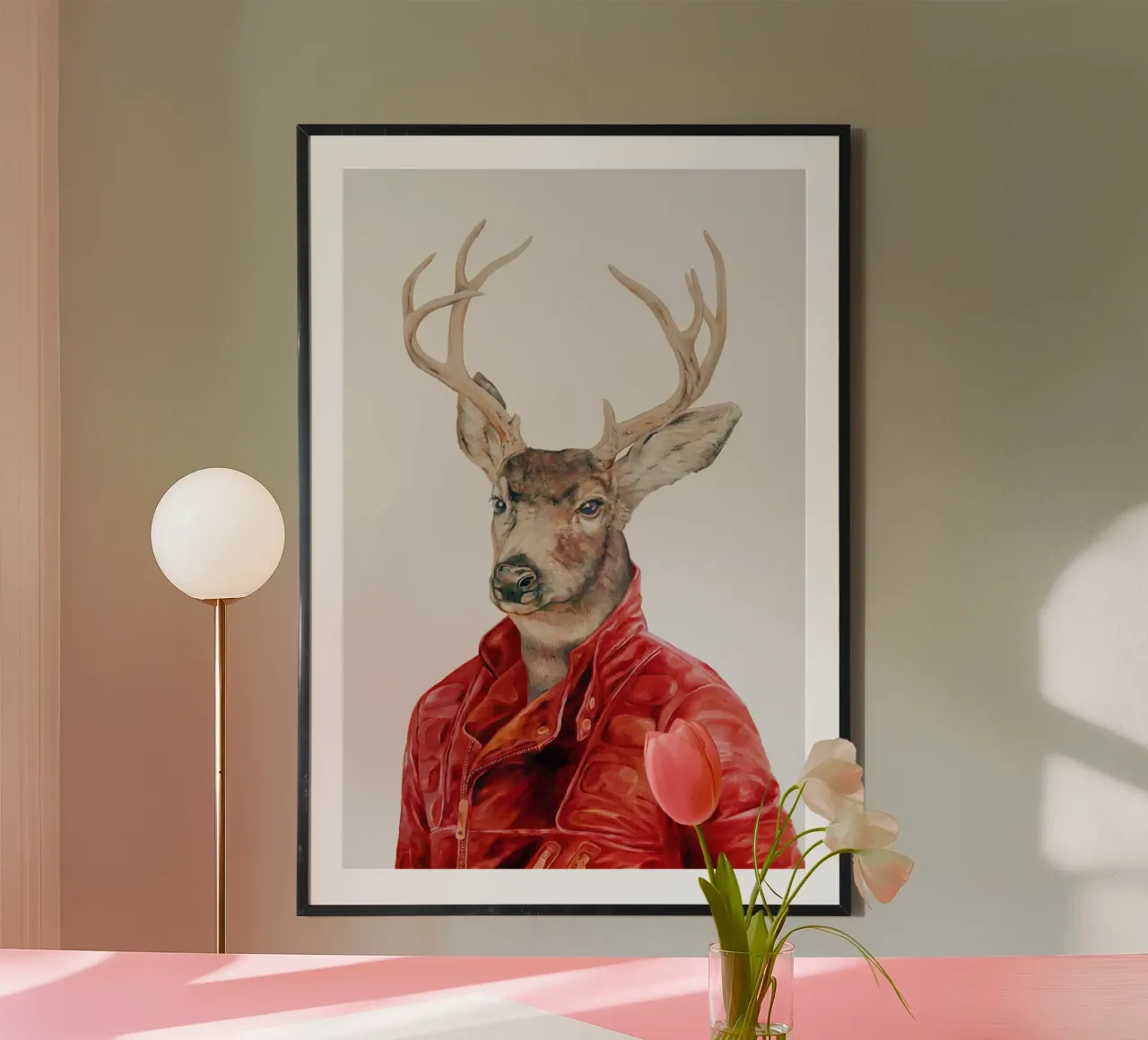 Deer In Leather poster by Animal Crew
