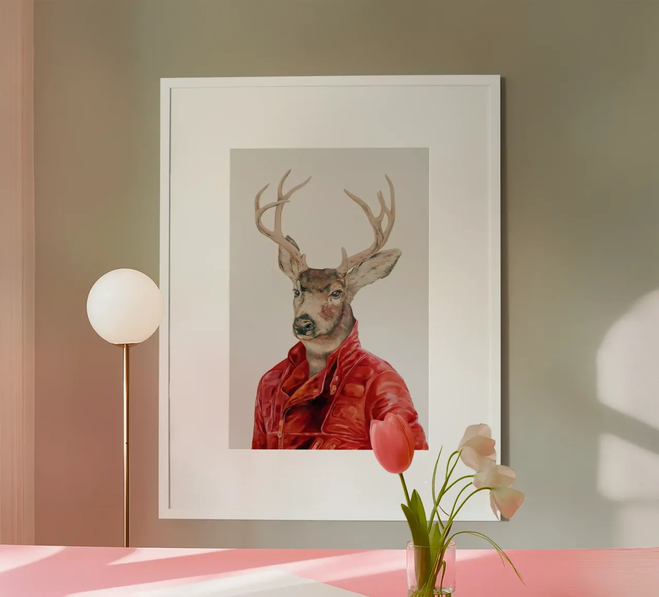 Deer In Leather poster by Animal Crew
