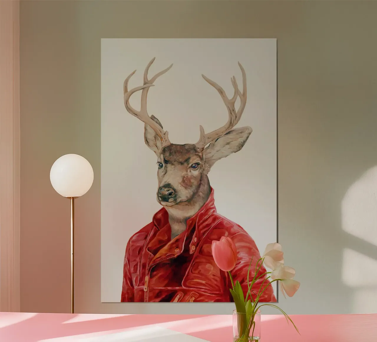 Deer In Leather poster by Animal Crew