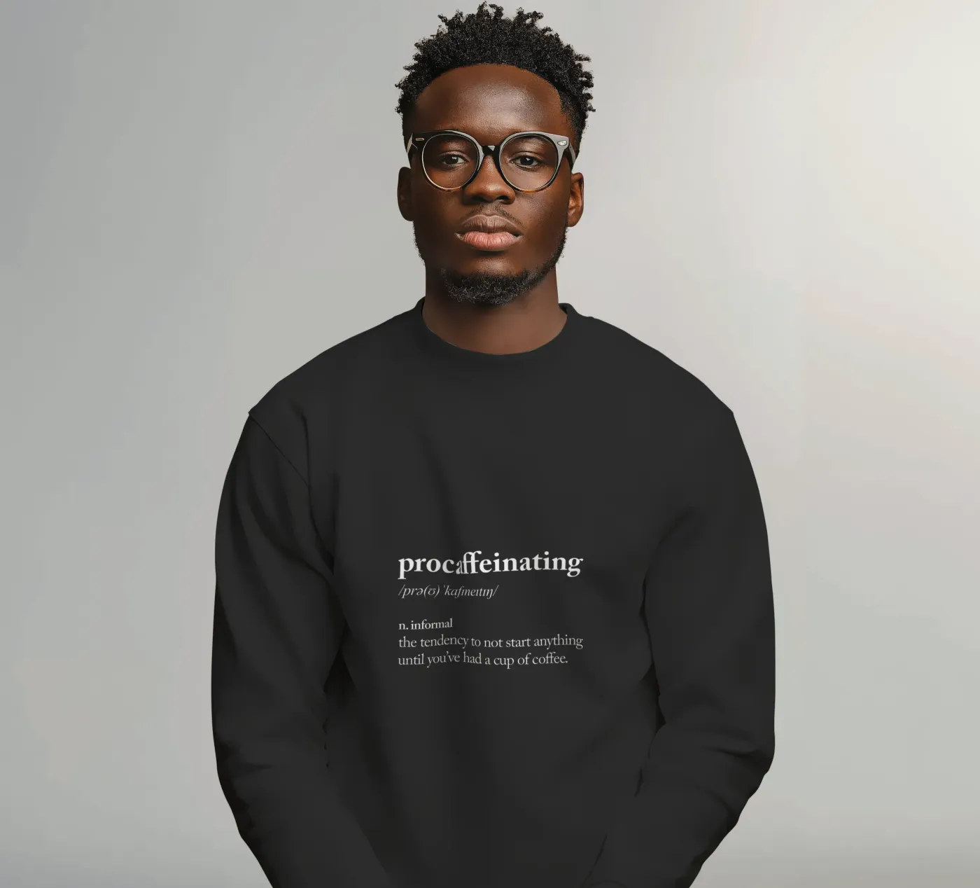 Procaffeinating sweatshirt van THE MOTIVATED TYPE