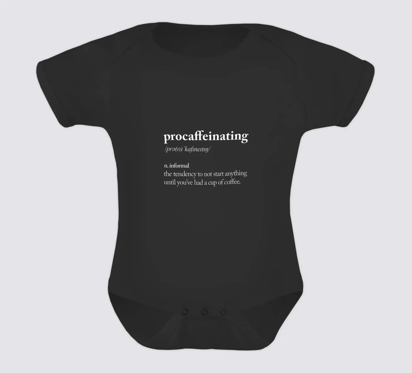 Cafeïnebevorderend babyrompertje korte mouwen van THE MOTIVATED TYPE
