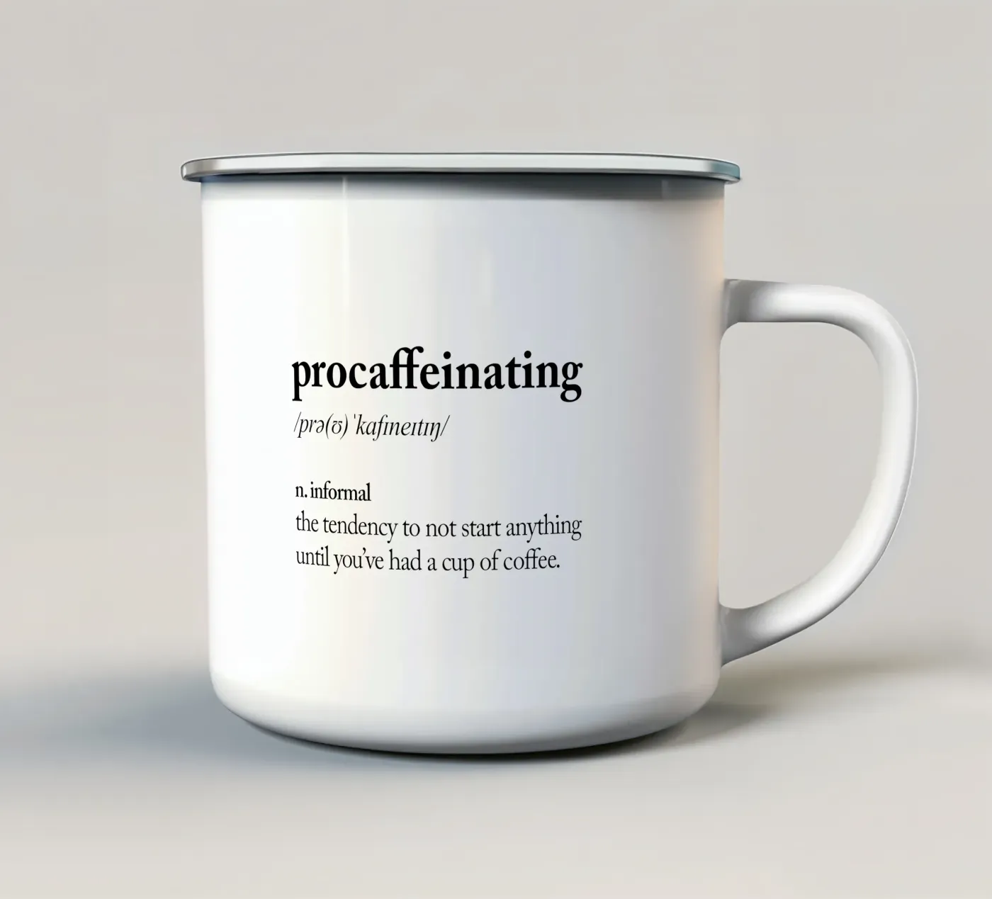 Cafeïnebevorderend emaille mok van THE MOTIVATED TYPE