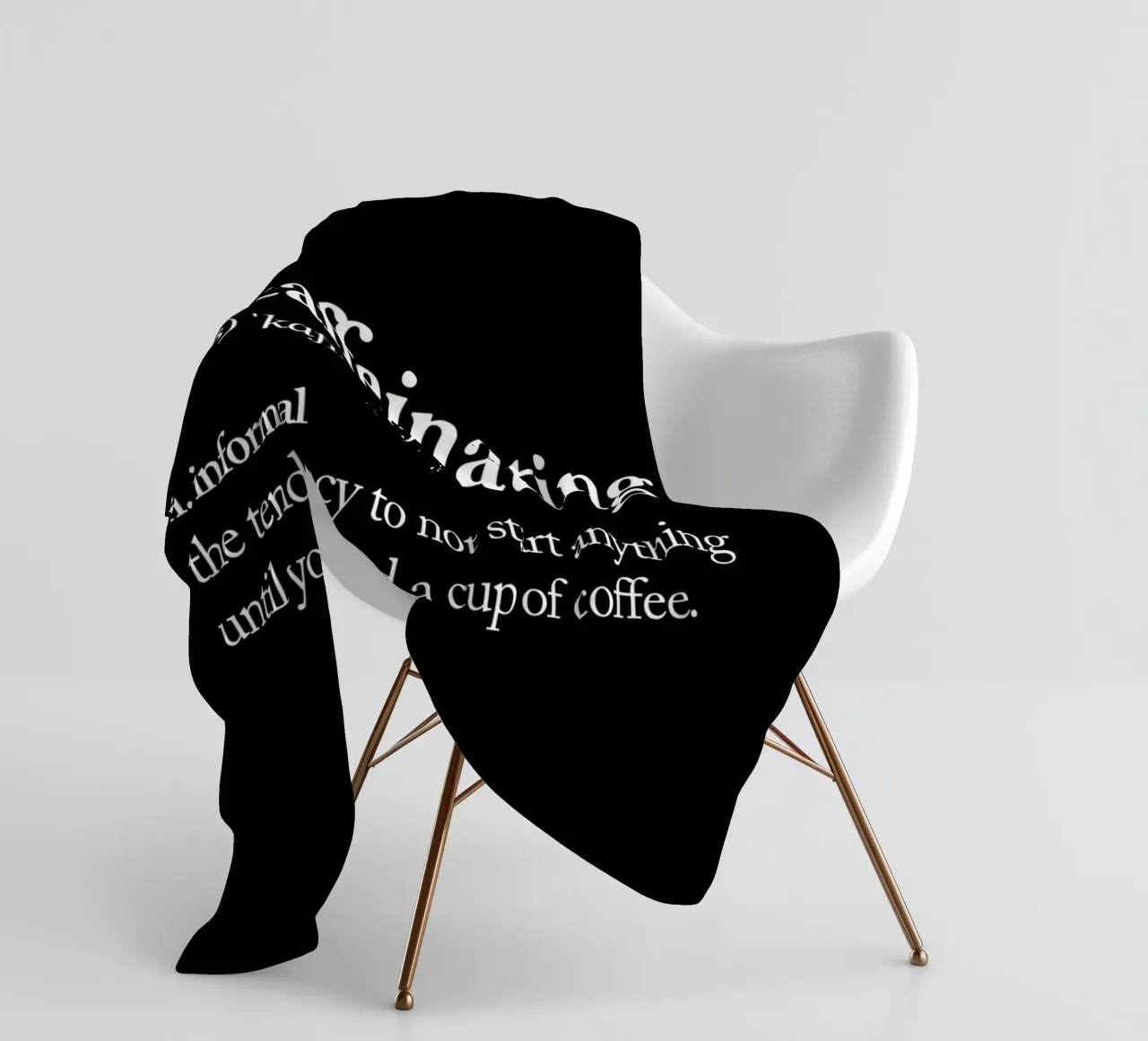 Procaffeinating fleece blanket by THE MOTIVATED TYPE