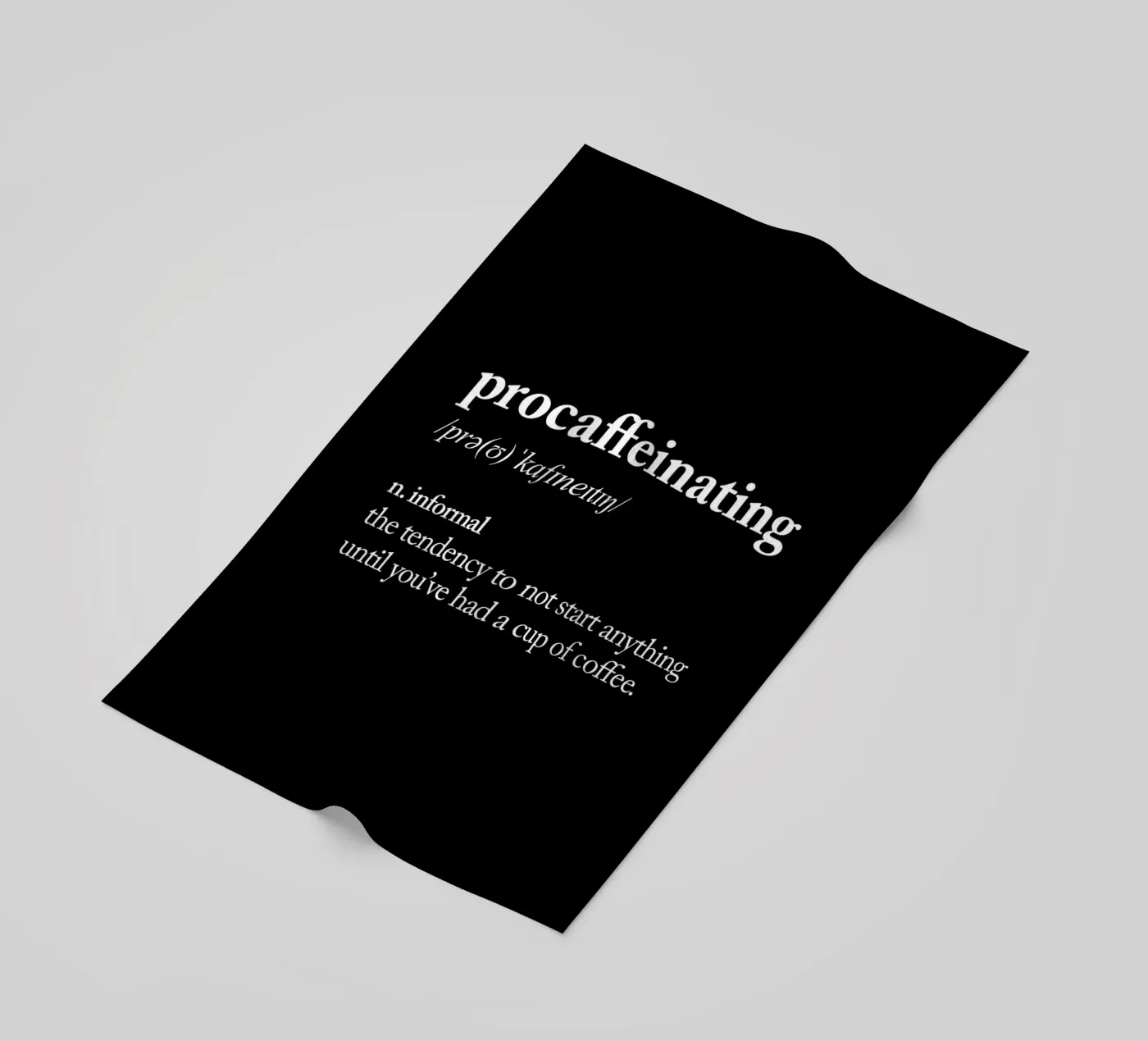 Procaffeinating Strandtuch von THE MOTIVATED TYPE