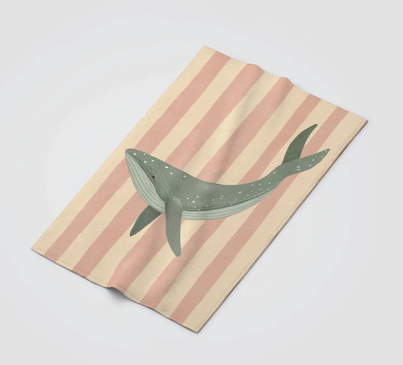 Whale Illustration For Children, Whale Art Print plaid polaire de Urchin Bay Art