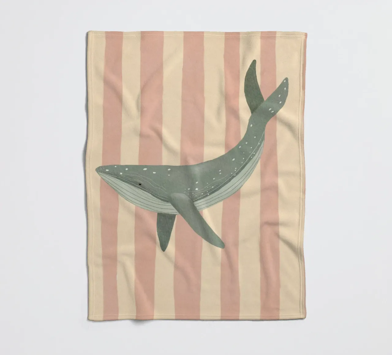 Whale Illustration For Children, Whale Art Print plaid polaire de Urchin Bay Art