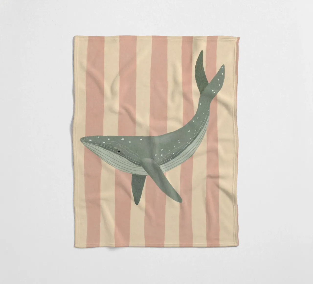 Whale Illustration For Children, Whale Art Print plaid polaire de Urchin Bay Art