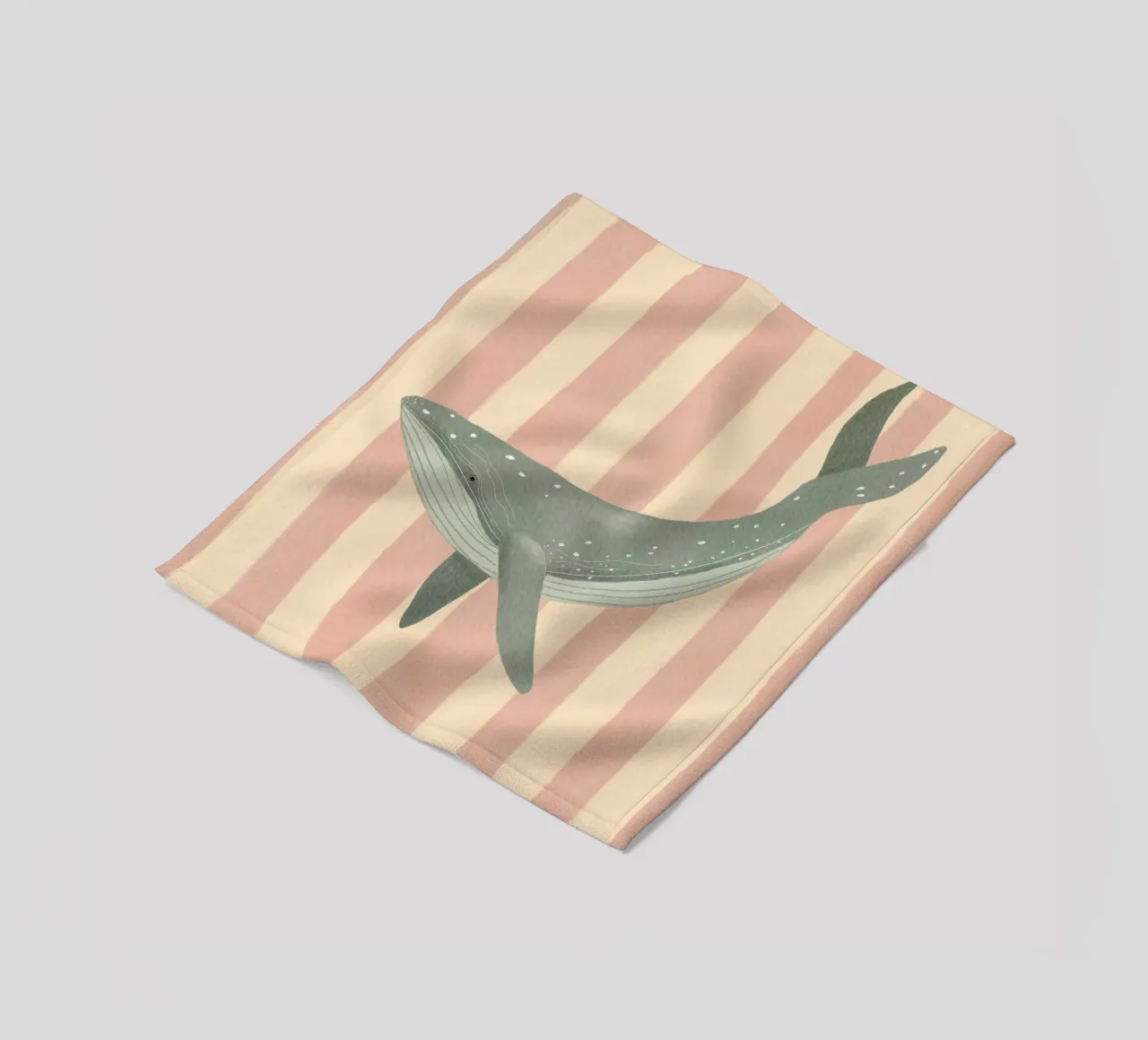 Whale Illustration For Children, Whale Art Print plaid polaire de Urchin Bay Art