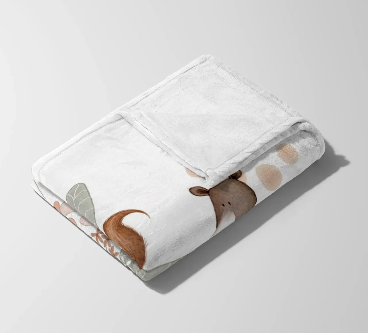 Whimsical Woodland Wall Art For Kids With Bear and Beaver fleece blanket by Urchin Bay Art